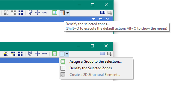 densify button in toolbar