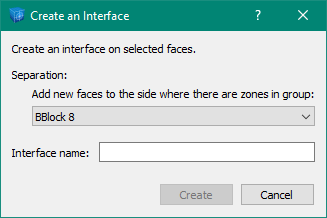 dialog for creating an interface