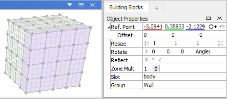 Objects control set in Model pane