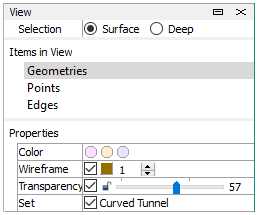 geometric set in the View control set