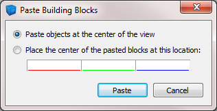 the Paste Building Blocks dialog